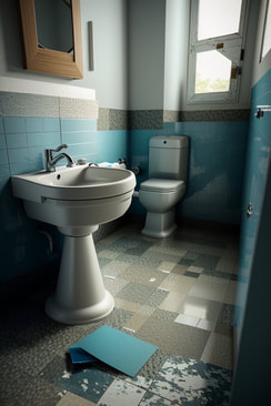 Aged and outdated bathroom for remodeling
